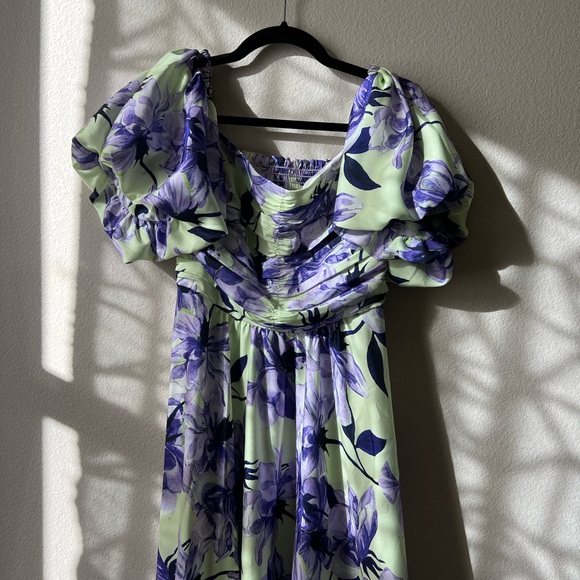 Delfi Collective Puff Sleeve Floral Maxi Dress - Picture 2 of 8